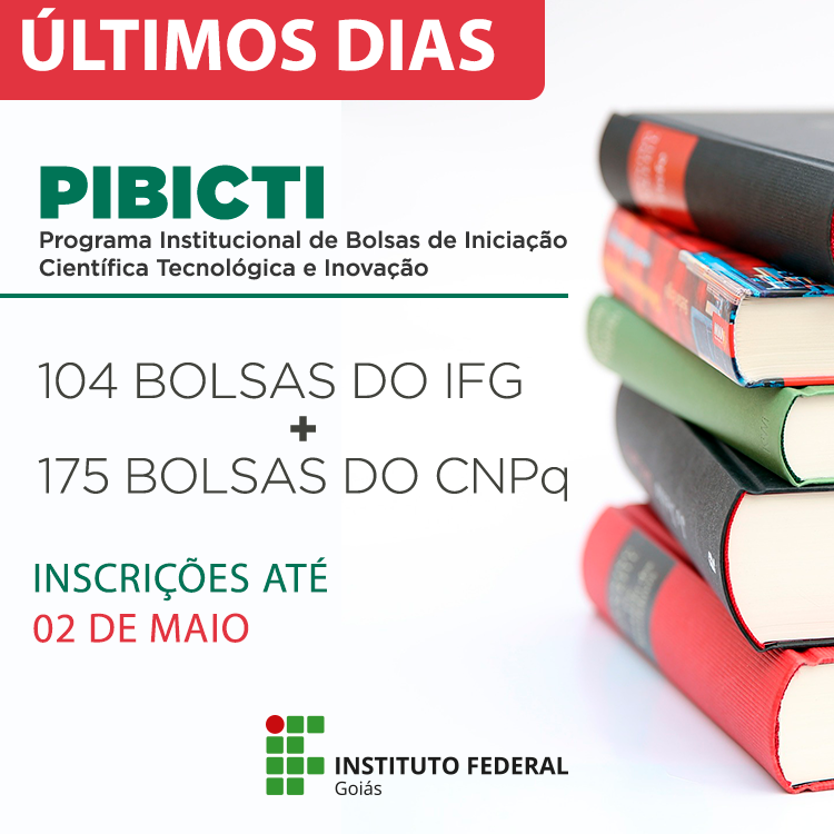 175 bolsas são do CNPq e 104 bolsas são custeadas com recursos próprios do IFG